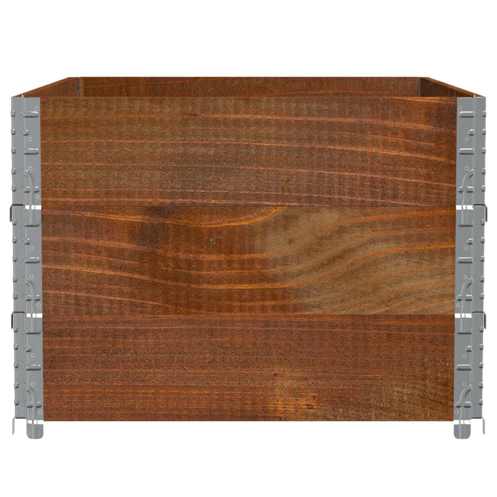 Paretali per Pallet 3pz Marroni 120x80cm Legno Massello di Pino