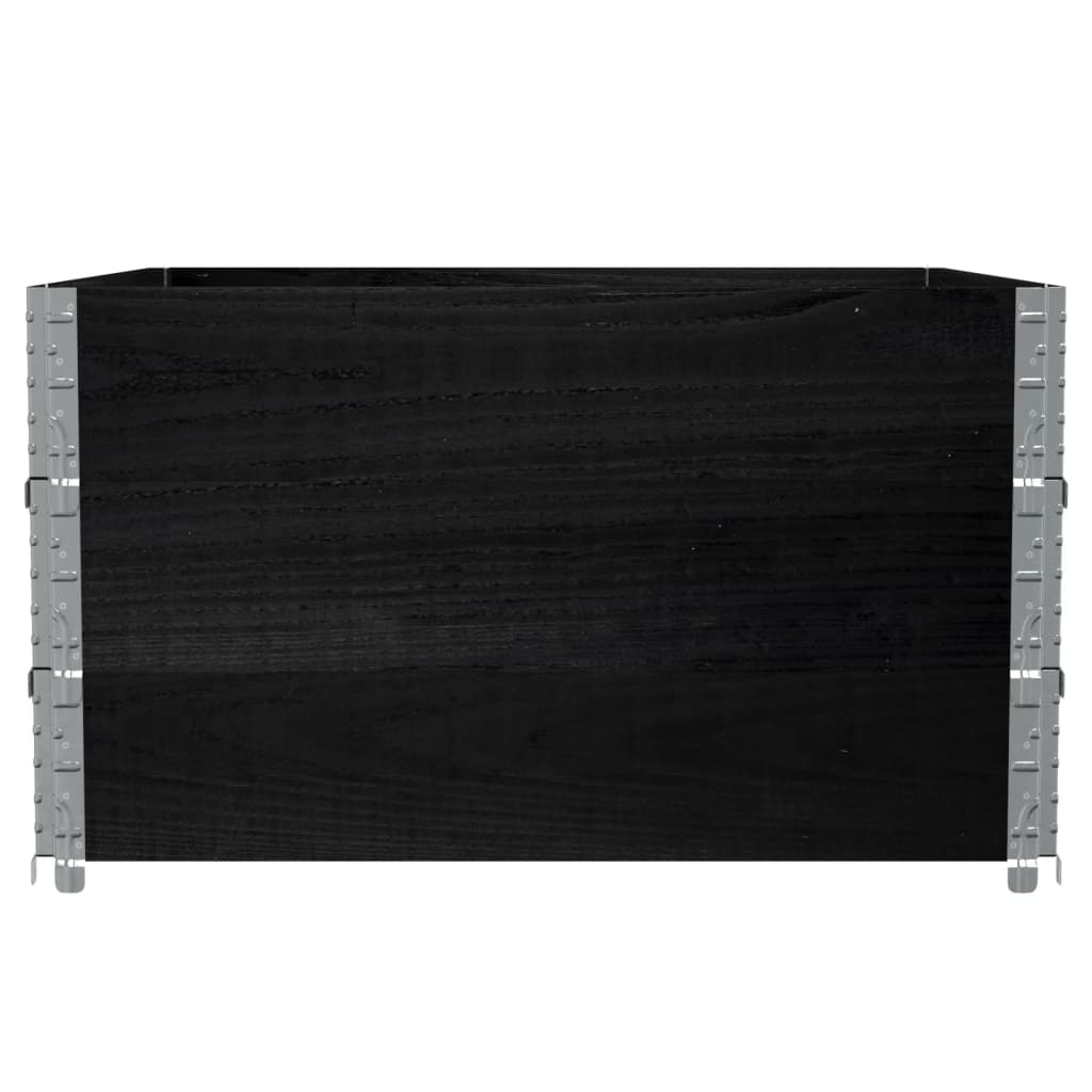 Paretali per Pallet 3 pz Neri 100x100cm Legno Massello di Pino