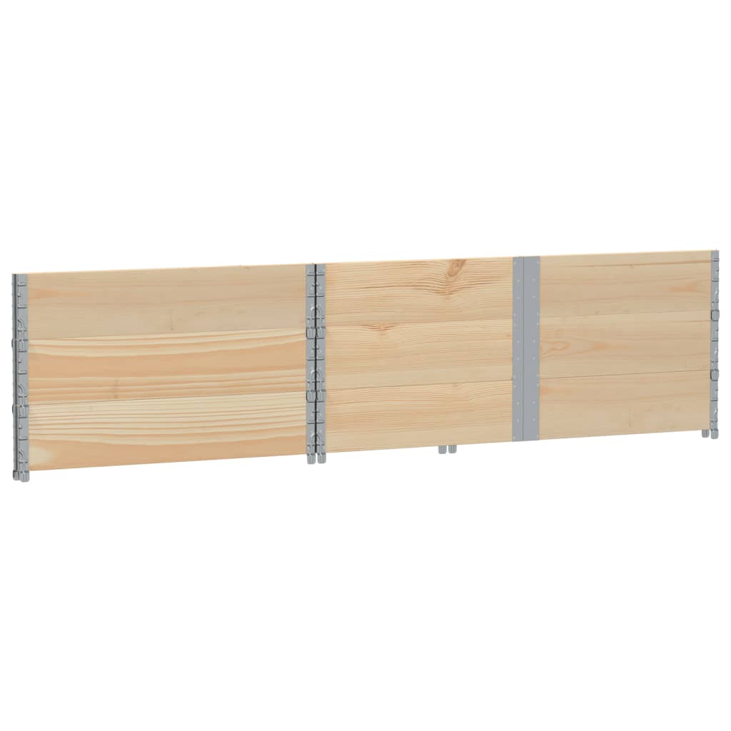 Paretali per Pallet 3 pz 150x100 cm in Legno Massello di Pino