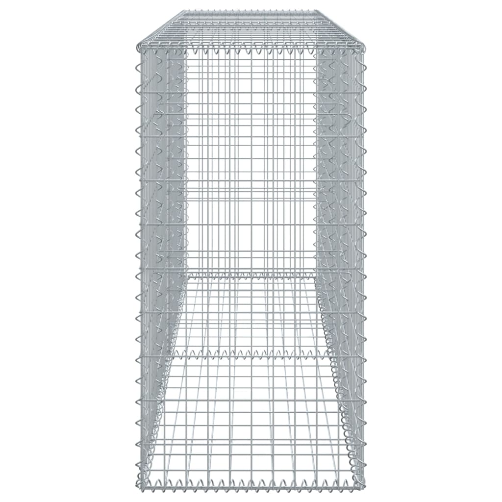 Cesto Gabbione con Copertura 200x50x100 cm in Ferro Zincato