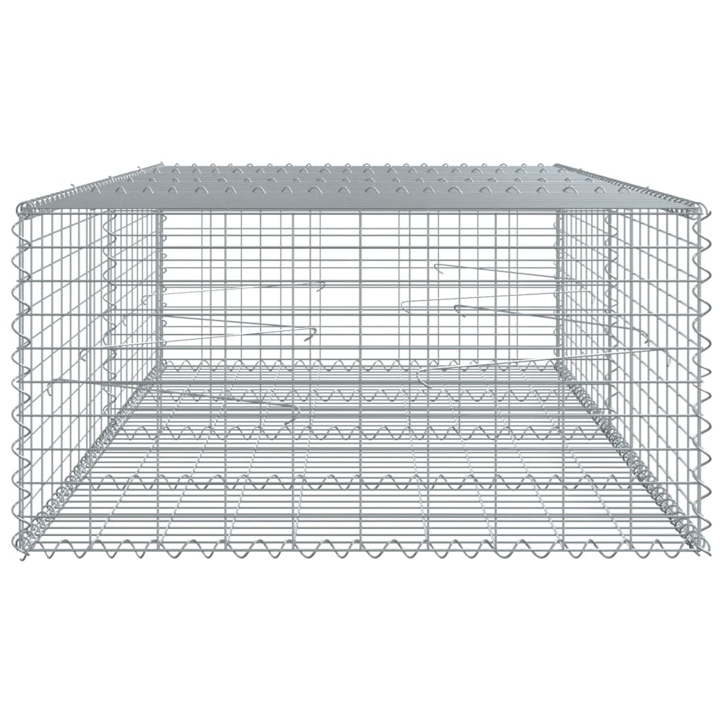 Cesto Gabbione con Copertura 200x100x50 cm Ferro Zincato