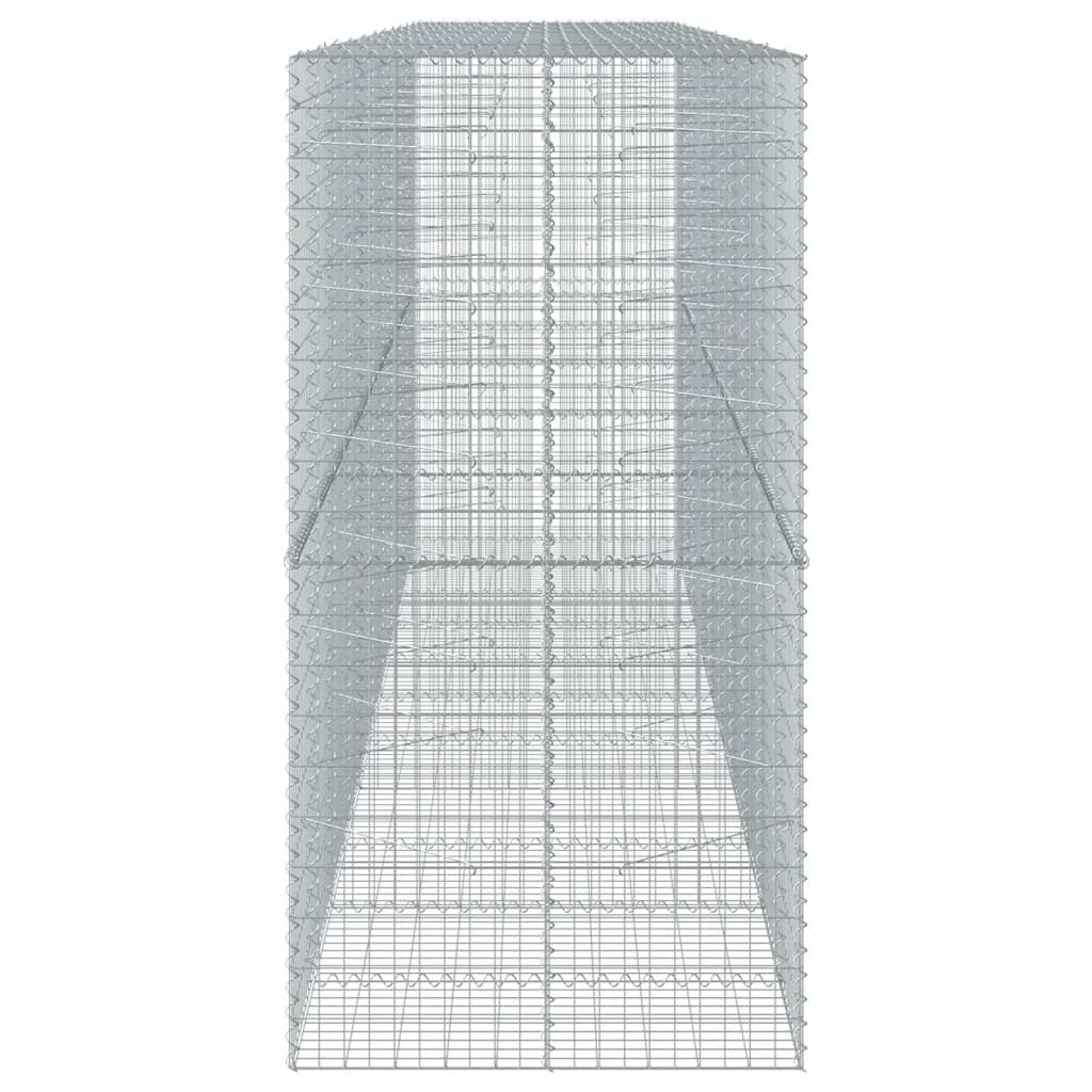 Cesto Gabbione con Copertura 550x100x200 cm in Ferro Zincato