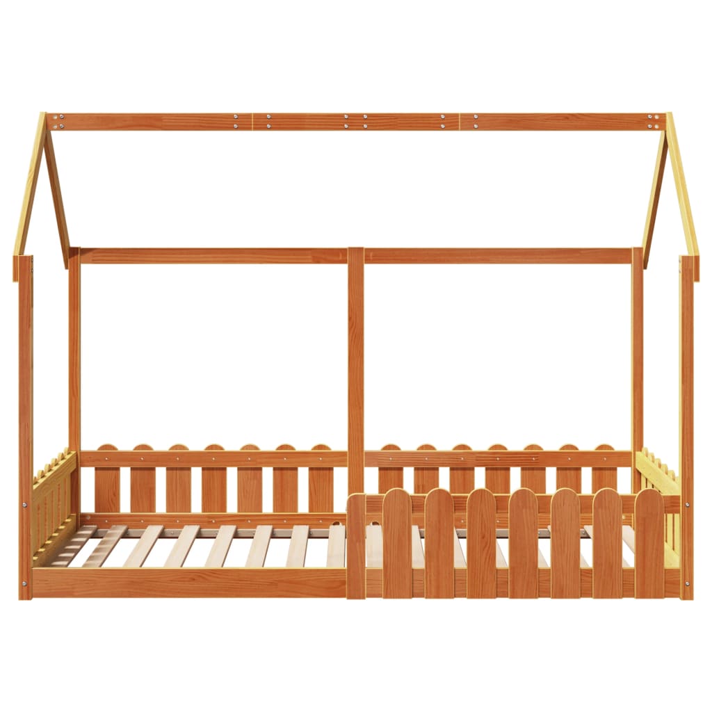 Giroletto Casetta Bambini Marrone Cera 90x200 cm Massello Pino
