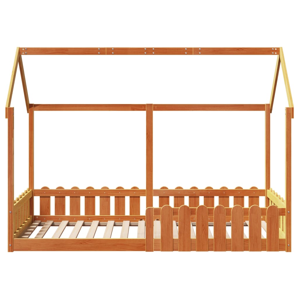 Giroletto Casetta Bambini Marrone Cera 90x190 cm Massello Pino