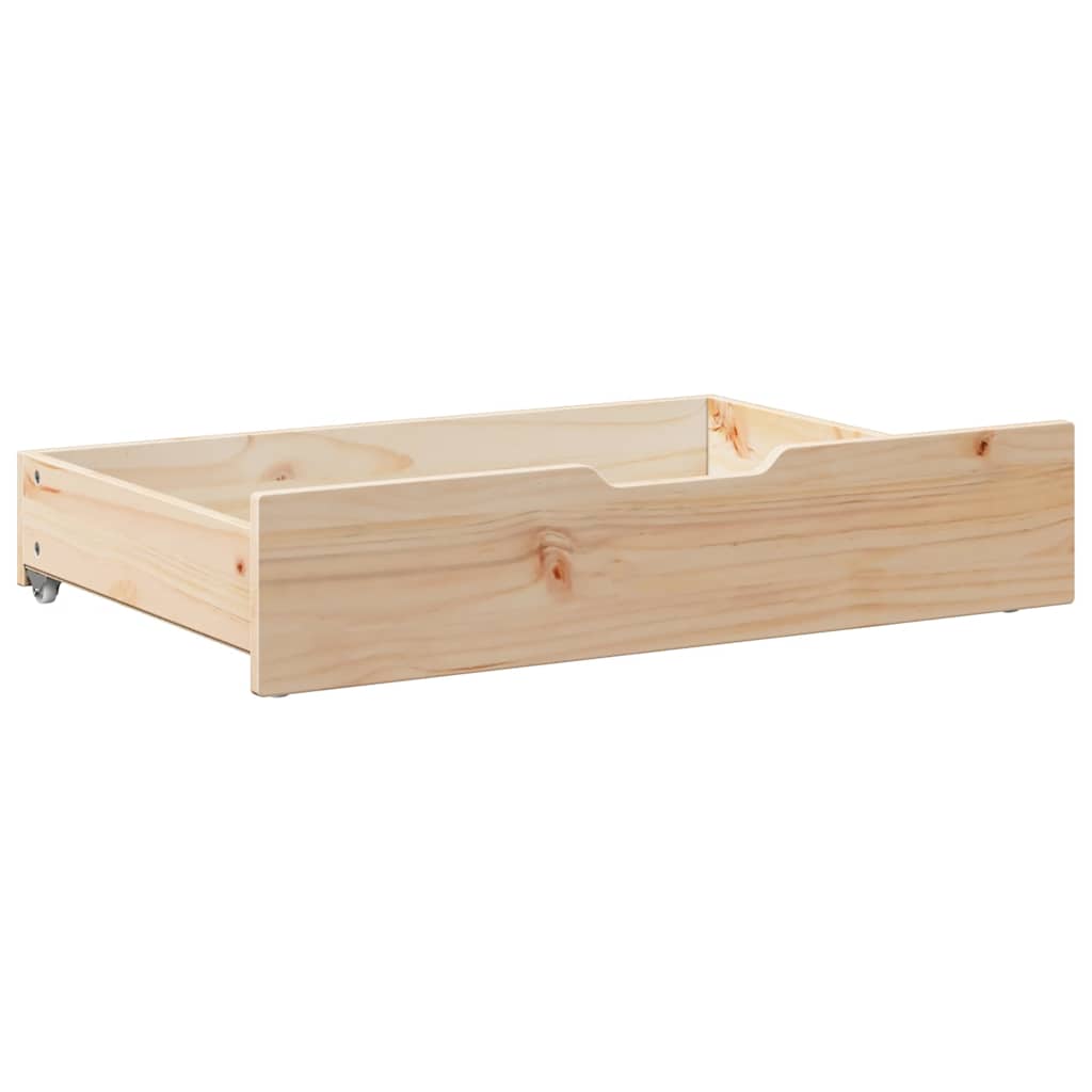 Cassettoni da Letto con Ruote 2 pz 80x55x16 cm in Legno di Pino