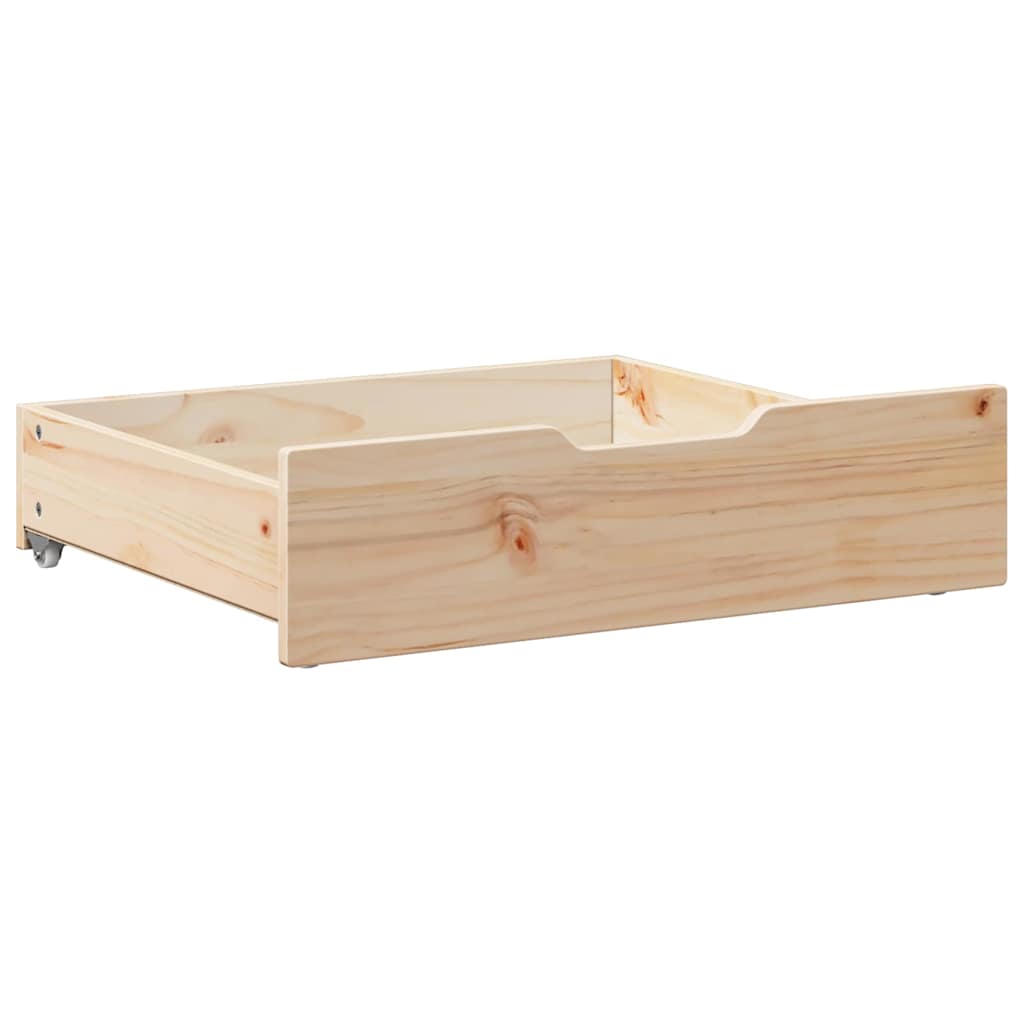 Cassettoni da Letto con Ruote 2 pz 75x55x16 cm in Legno di Pino
