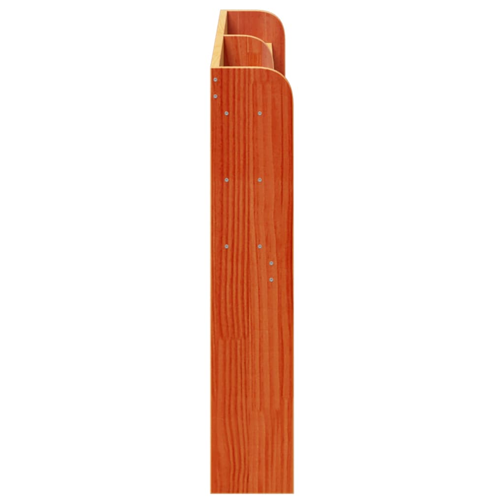 Testiera con Ripiani Marrone Cera 135 cm Legno Massello di Pino
