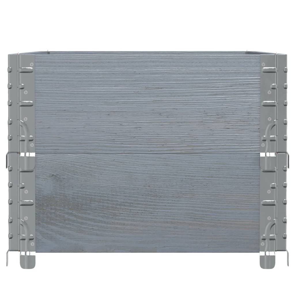 Paretali per Pallet 2pz Grigi 100x50cm Legno Massello di Pino