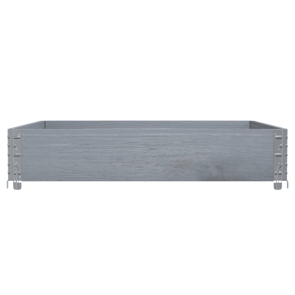 Paretale per Pallet Grigio 100x100 cm in Legno Massello di Pino