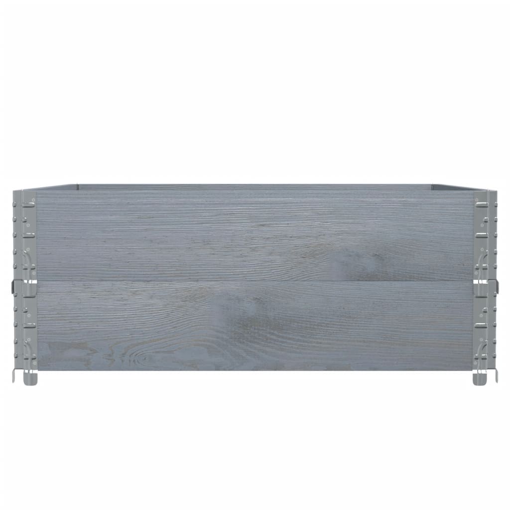 Paretali per Pallet 2pz Grigi 100x100cm Legno Massello di Pino