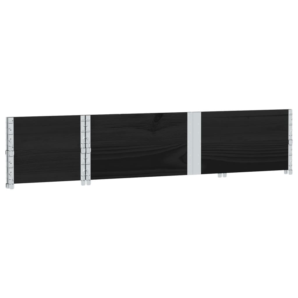 Paretali per Pallet 2 pz Neri 150x50cm Legno Massello di Pino