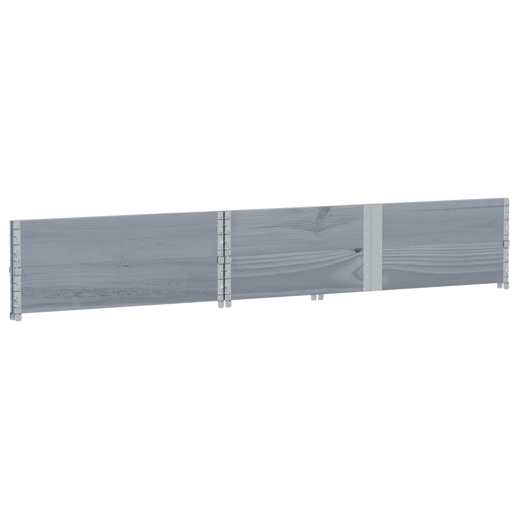 Paretali per Pallet 2pz Grigi 150x100cm Legno Massello di Pino