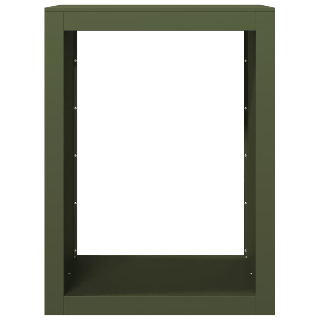 Rastrelliera per Legna da Ardere Verde 60x40x80 cm in Acciaio