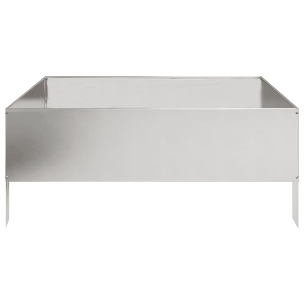 Fioriera Rialzata da Giardino 100x100x25 cm in Acciaio Inox