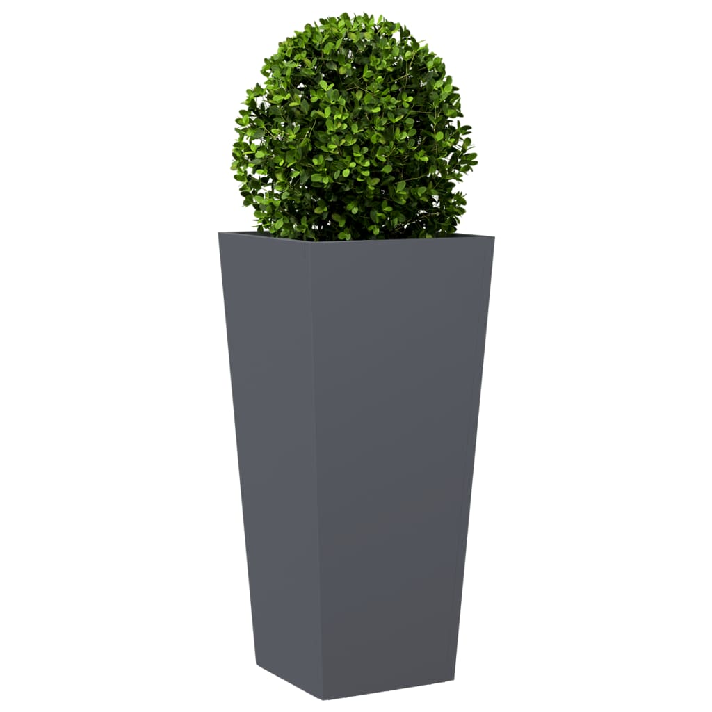 Fioriere da Giardino 2 pz Antracite 35x35x75 cm in Acciaio