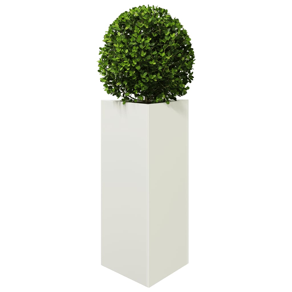Fioriere 2 pz Bianche Triangolari 40x34,5x70 cm in Acciaio