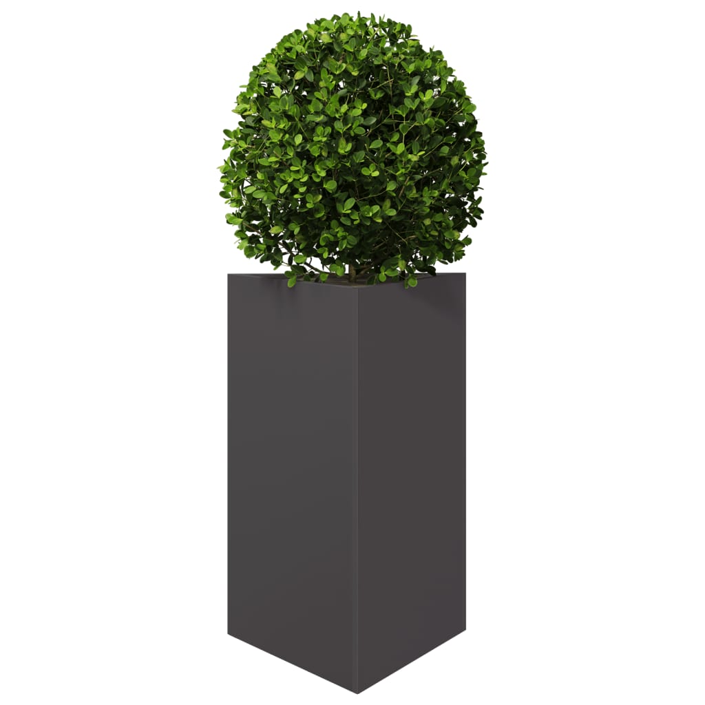 Fioriere da Giardino 2 pz Nere Triangolari 50x43x75 cm Acciaio