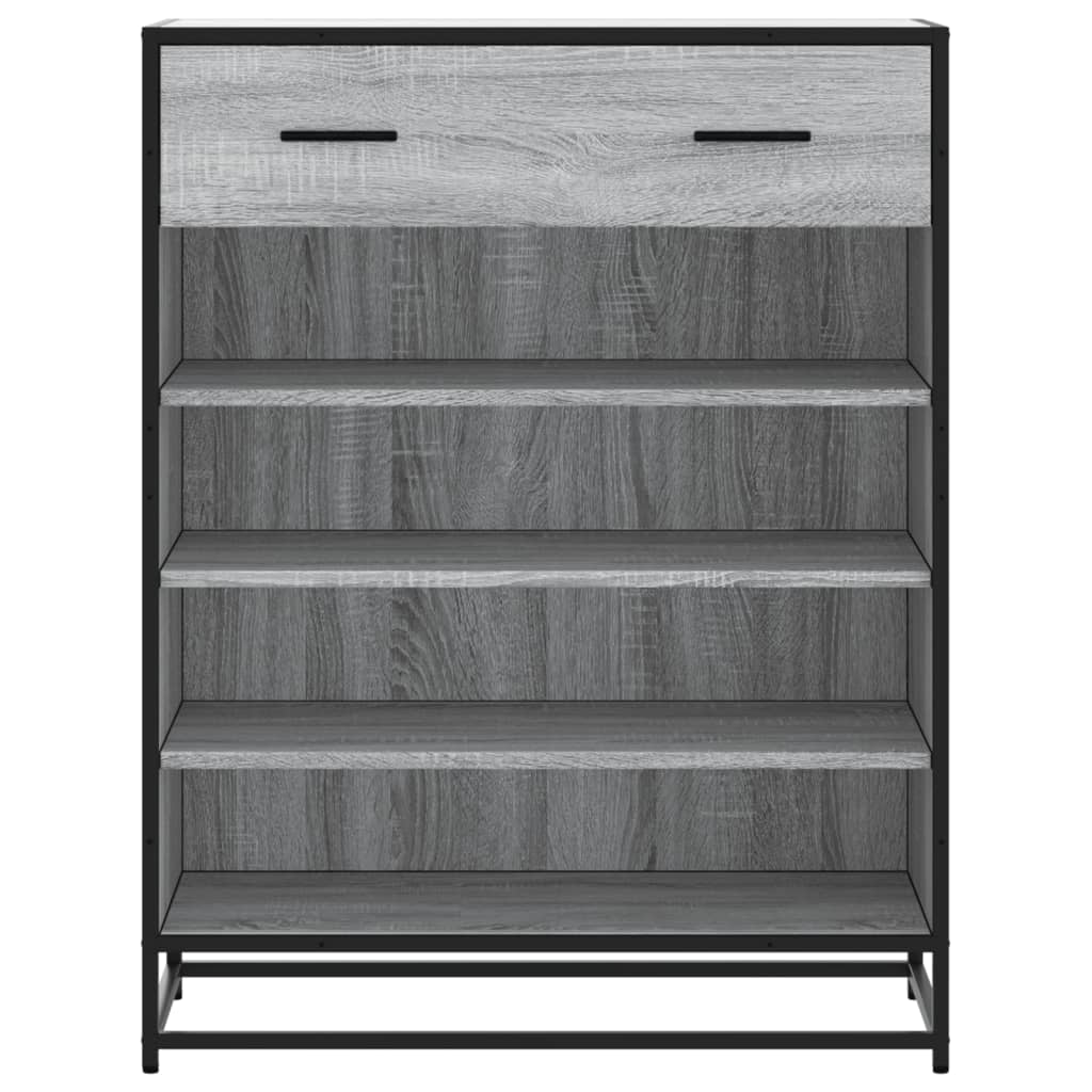 Scarpiera Grigio Sonoma 75x38x97,5 cm Legno Multistrato Metallo