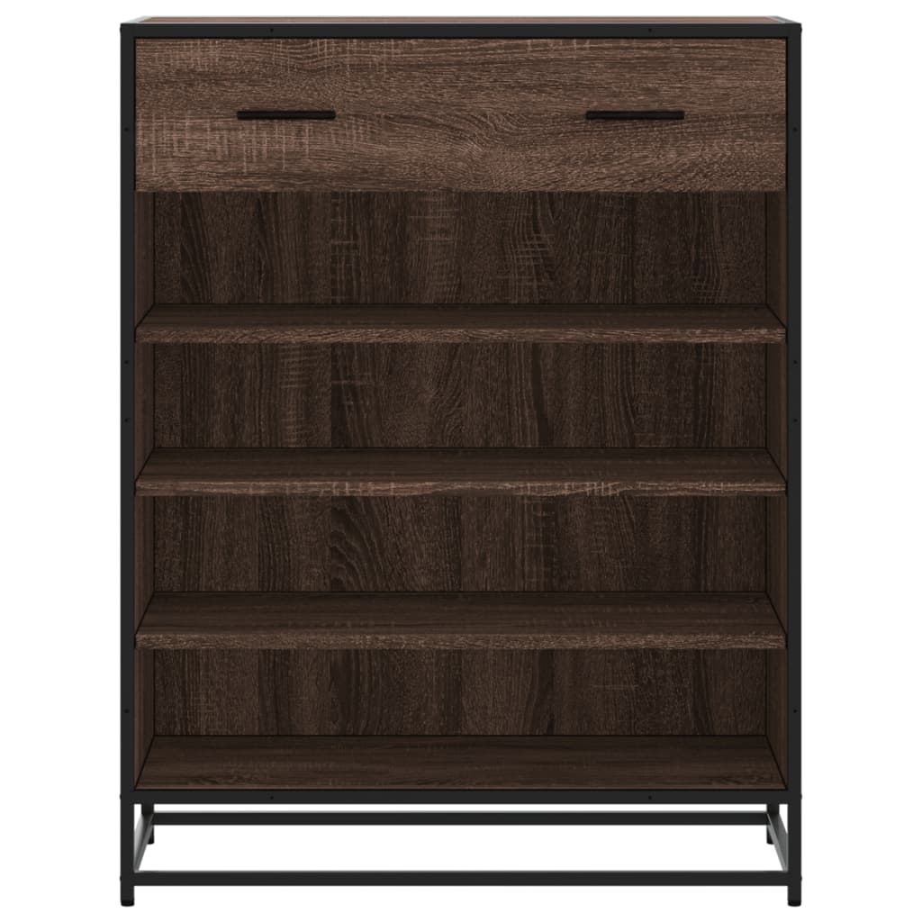 Scarpiera Rovere Marrone 75x38x97,5cm Legno Multistrato Metallo