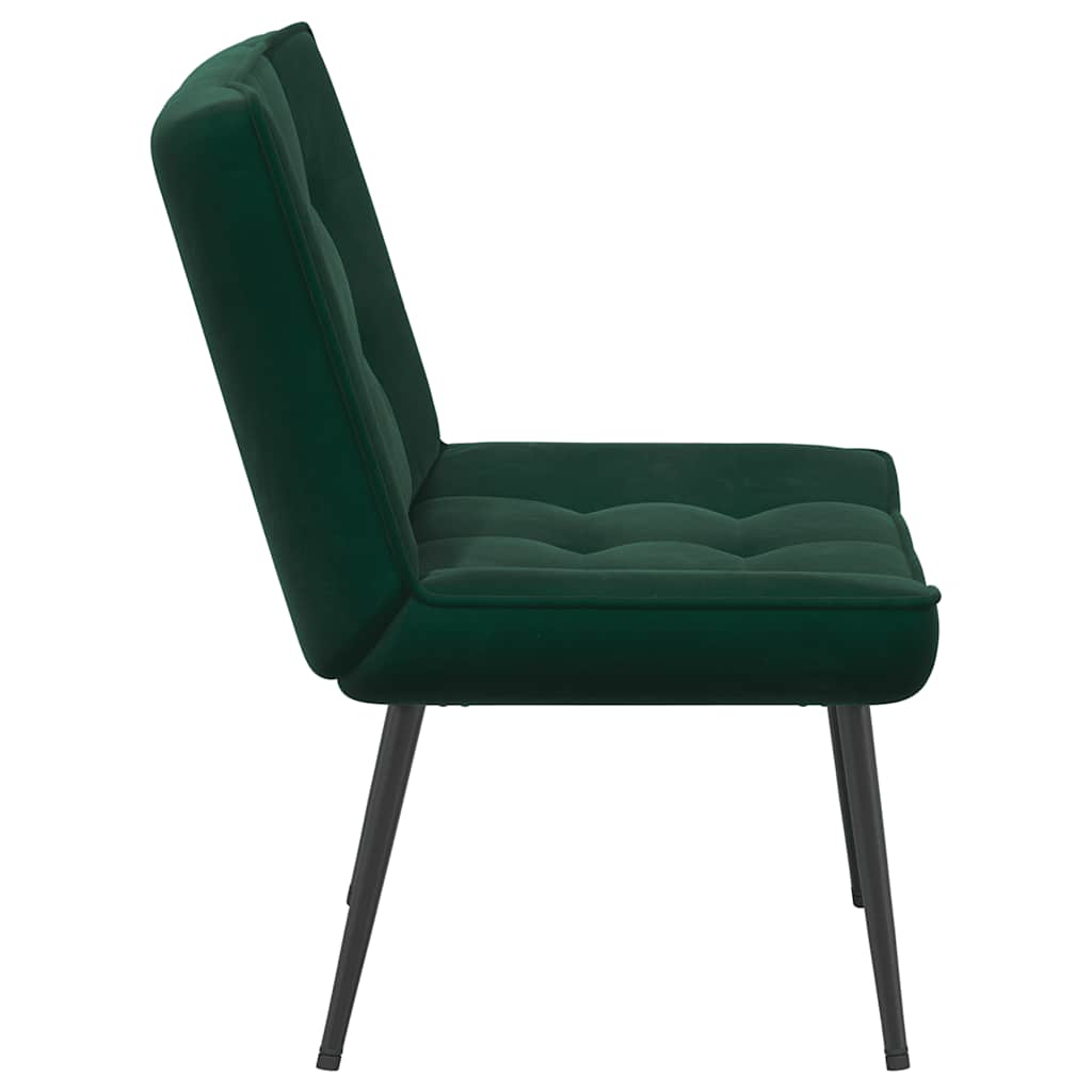 Sedia Relax 64x74x84 cm Verde Scuro in Velluto