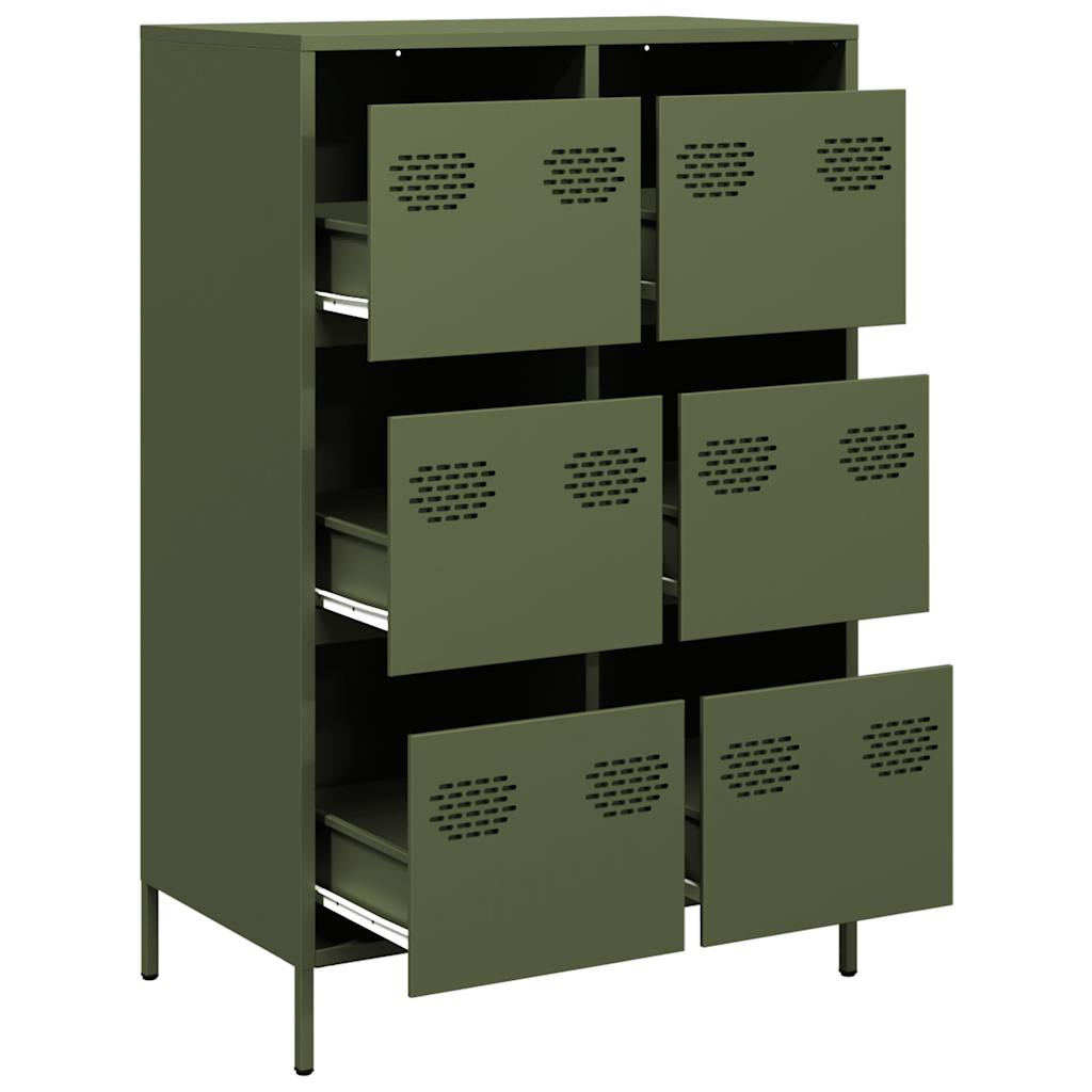 Credenza Verde Oliva 68x39x101,5 cm in Acciaio