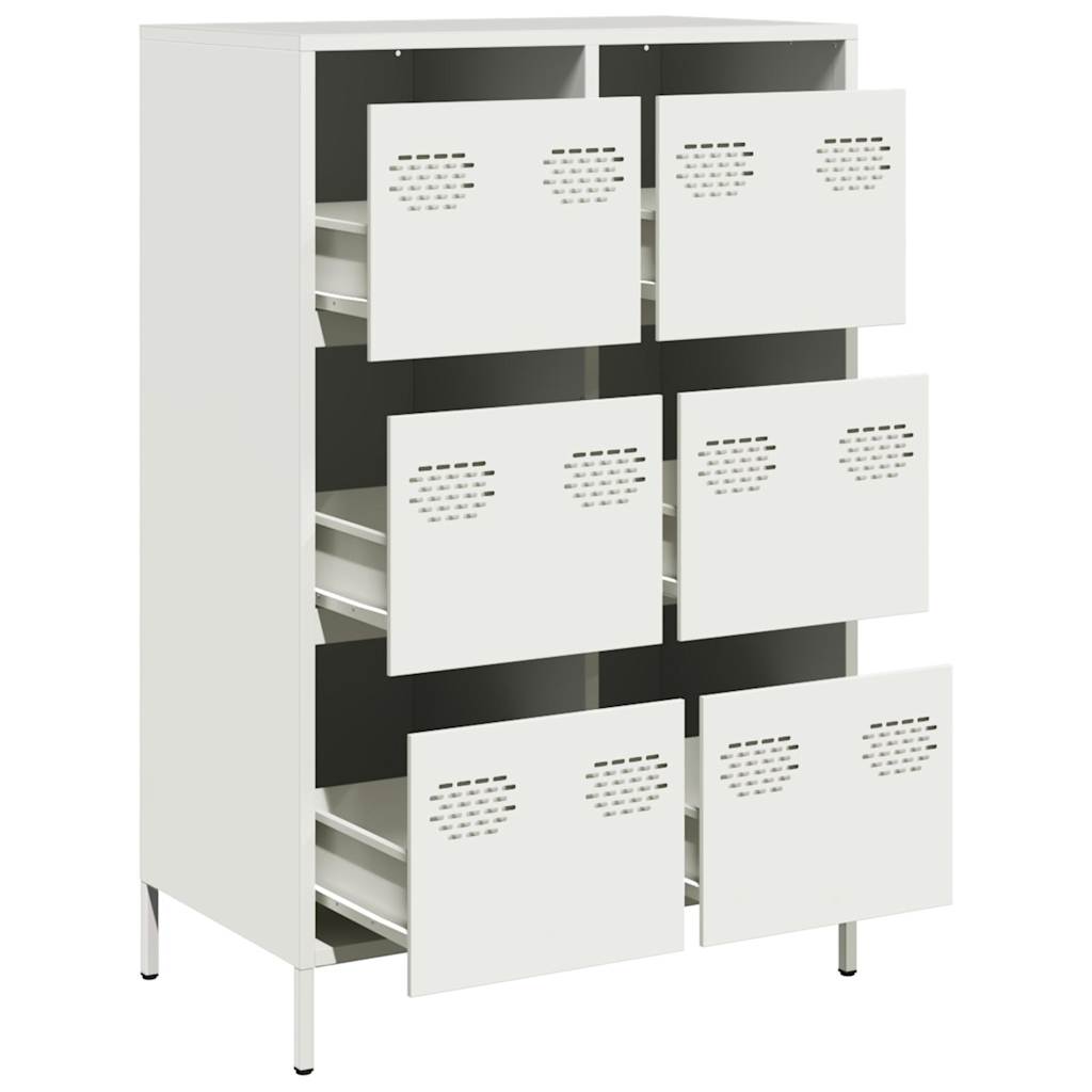 Credenza Bianca 68x39x101,5 cm in Acciaio