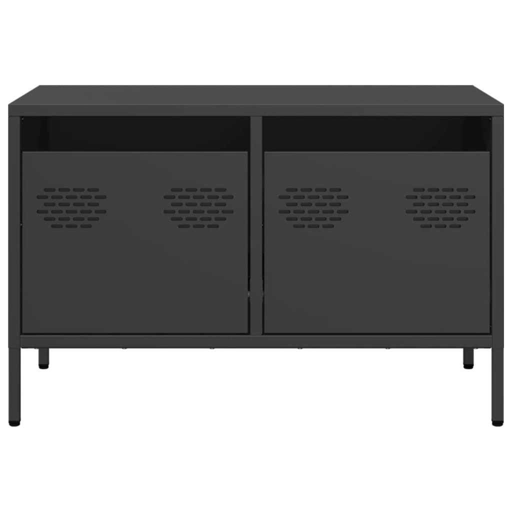 Mobile TV Nero 68x39x43,5cm in Acciaio Laminato a Freddo