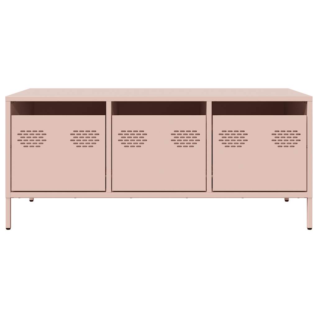 Tavolino Rosa 101,5x50x43,5 cm in Acciaio Laminato a Freddo