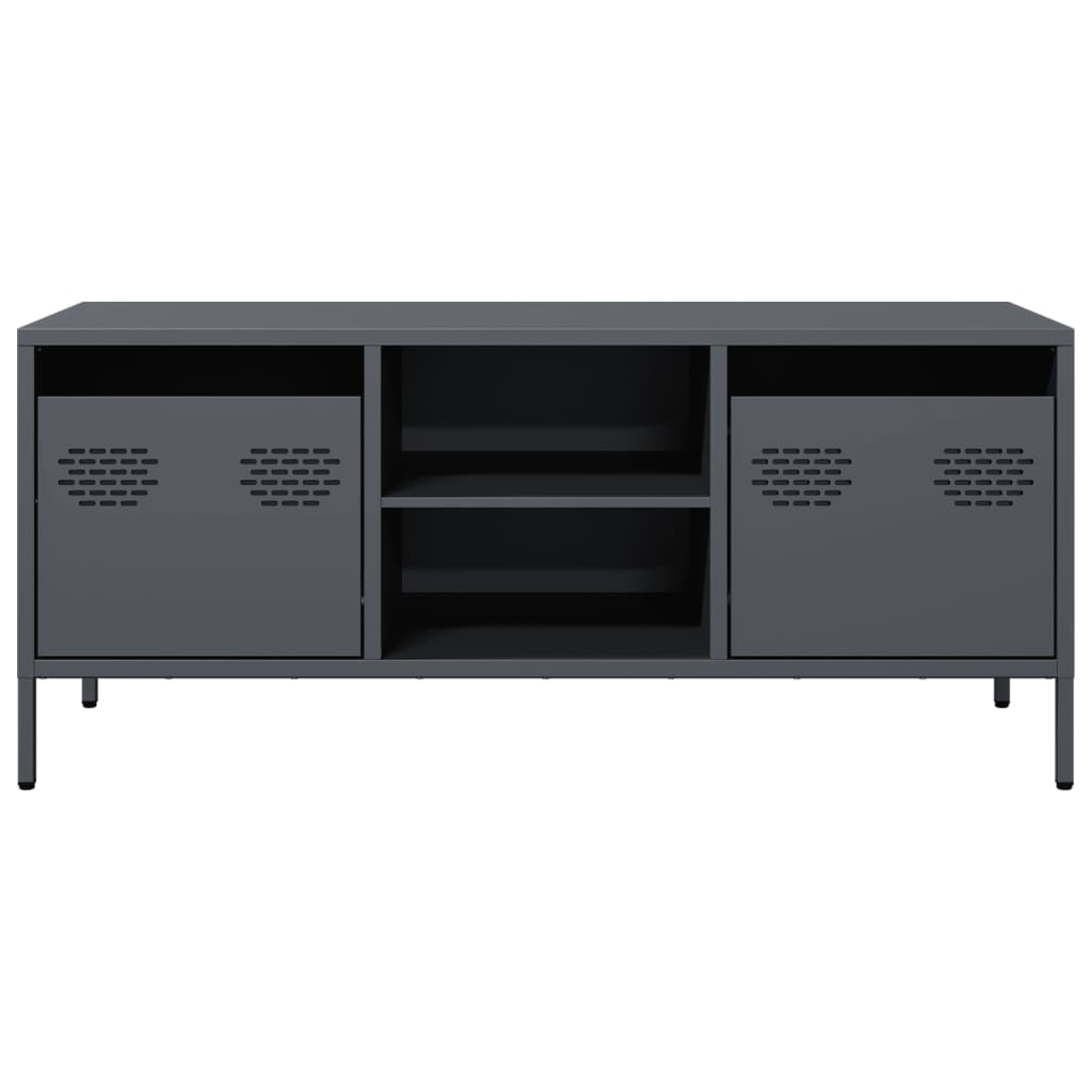 Mobile TV Antracite 101,5x39x43,5 cm Acciaio Laminato a Freddo