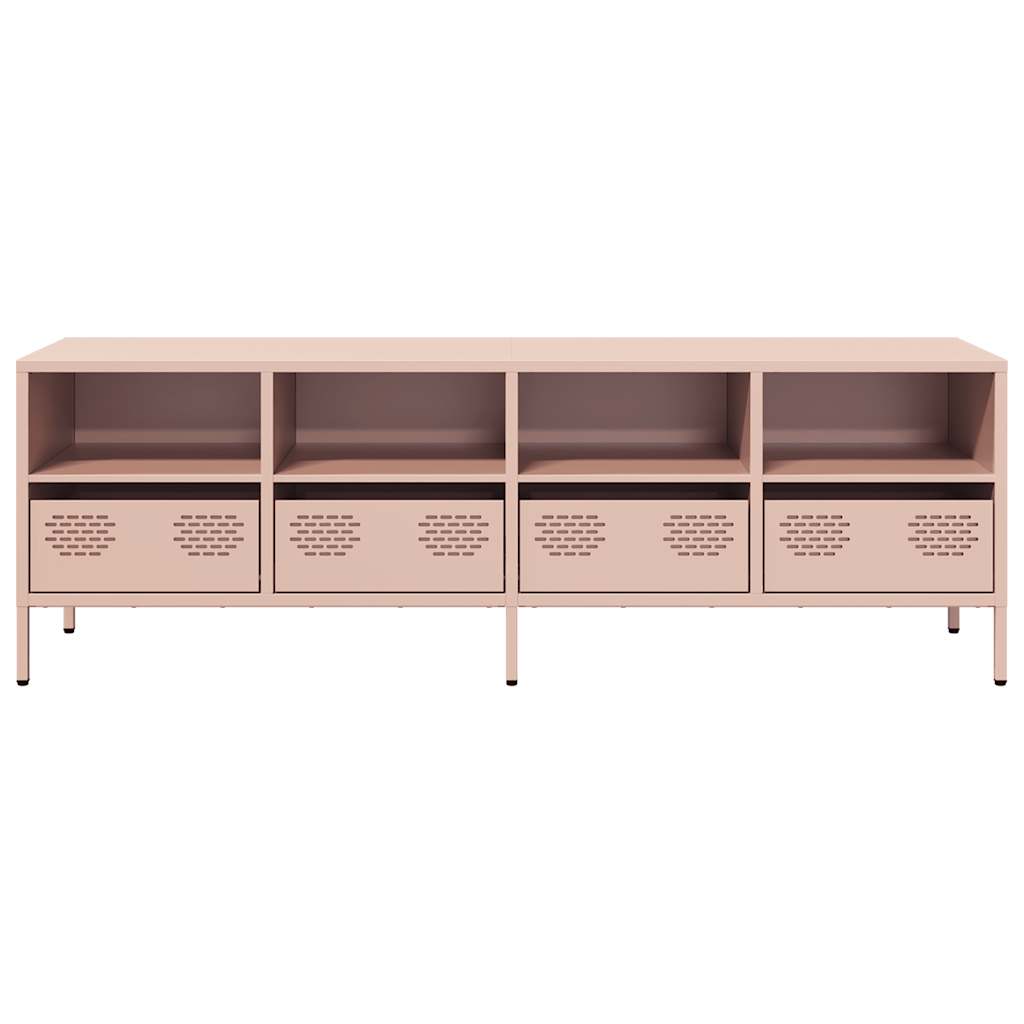 Mobile TV Rosa 135x39x43,5 cm in Acciaio Laminato a Freddo