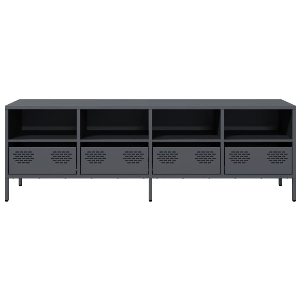 Mobile TV Antracite 135x39x43,5 cm Acciaio Laminato a Freddo