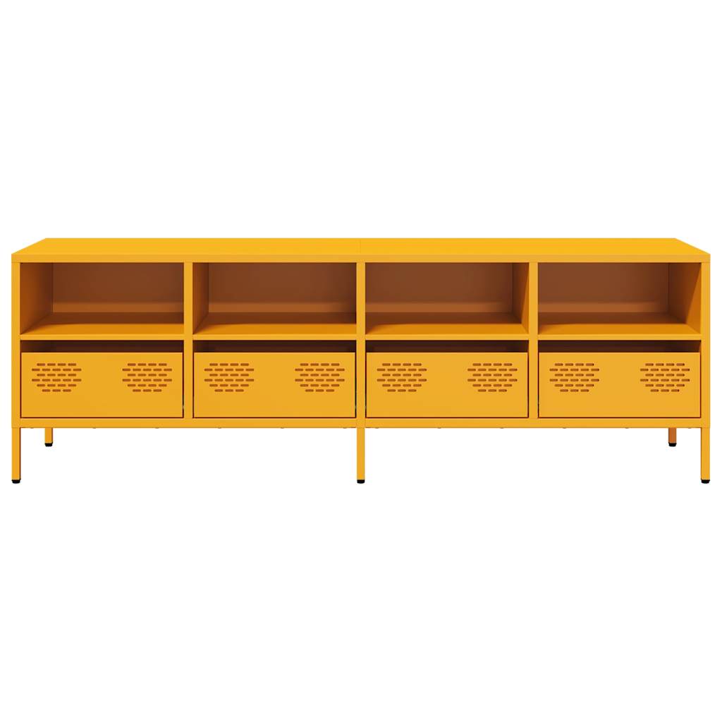 Mobile TV Giallo Senape 135x39x43,5 cm in Acciaio