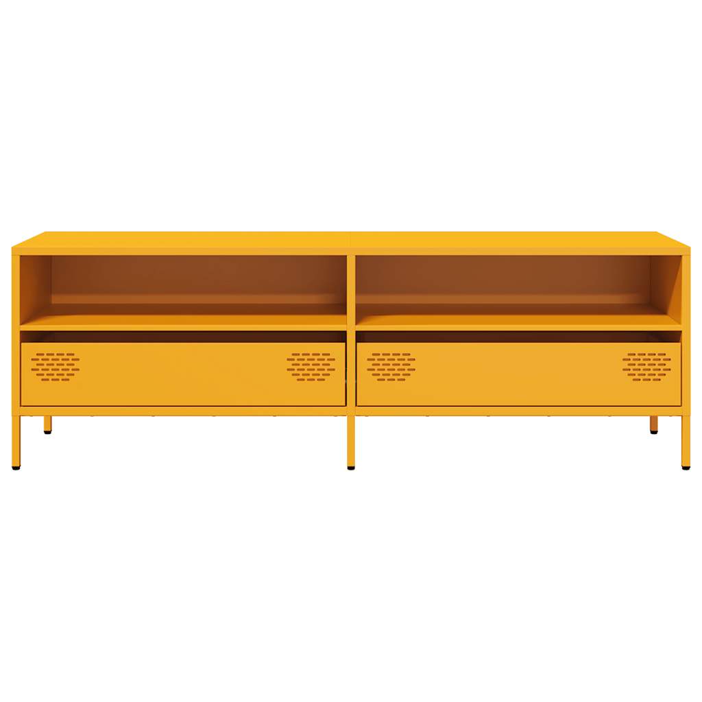 Mobile TV Giallo Senape 135x39x43,5 cm in Acciaio