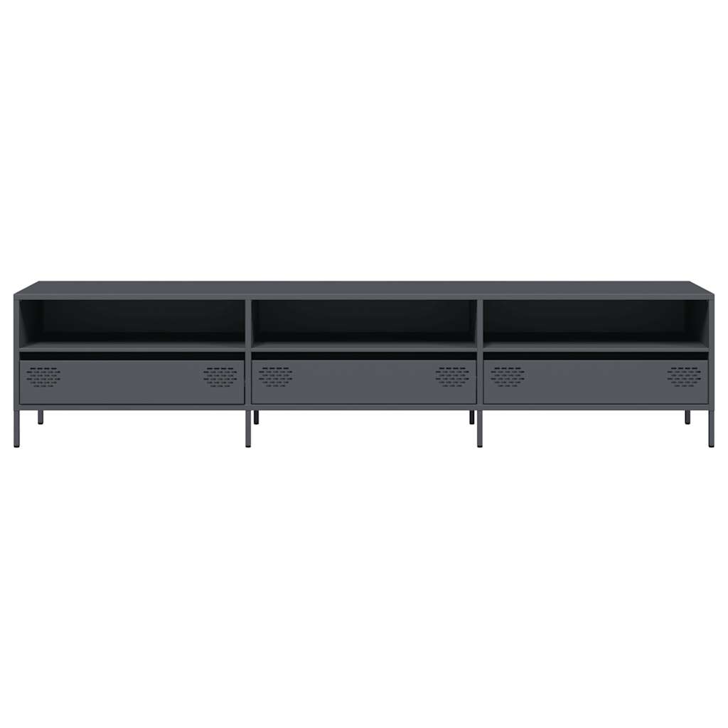 Mobile TV Antracite 202x39x43,5 cm Acciaio Laminato a Freddo