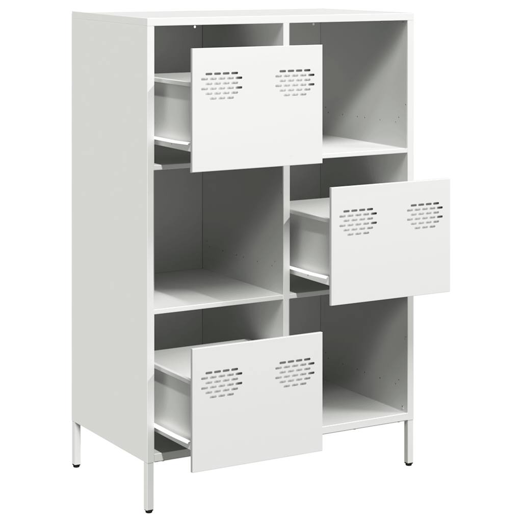 Credenza Bianca 68x39x103,5 cm in Acciaio