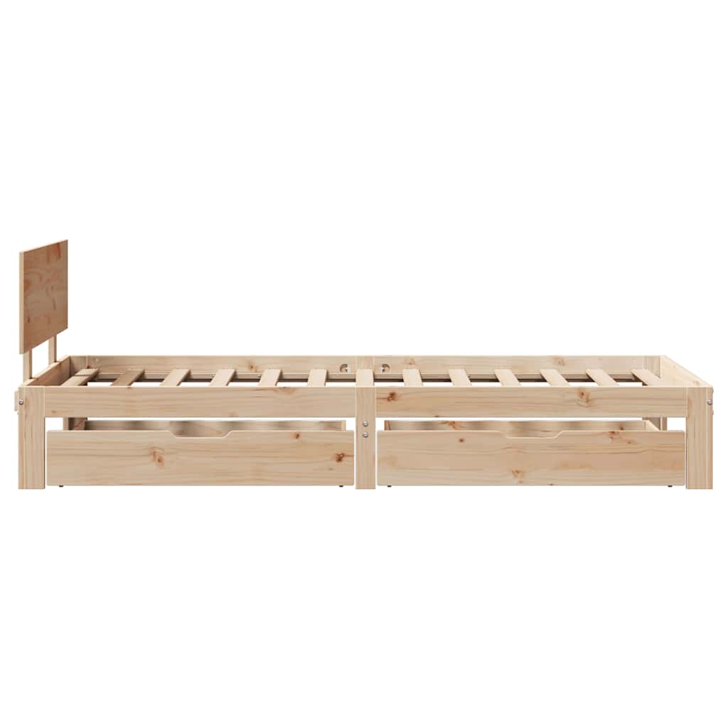Giroletto con Cassetti 100x200 cm Legno Massello di Pino