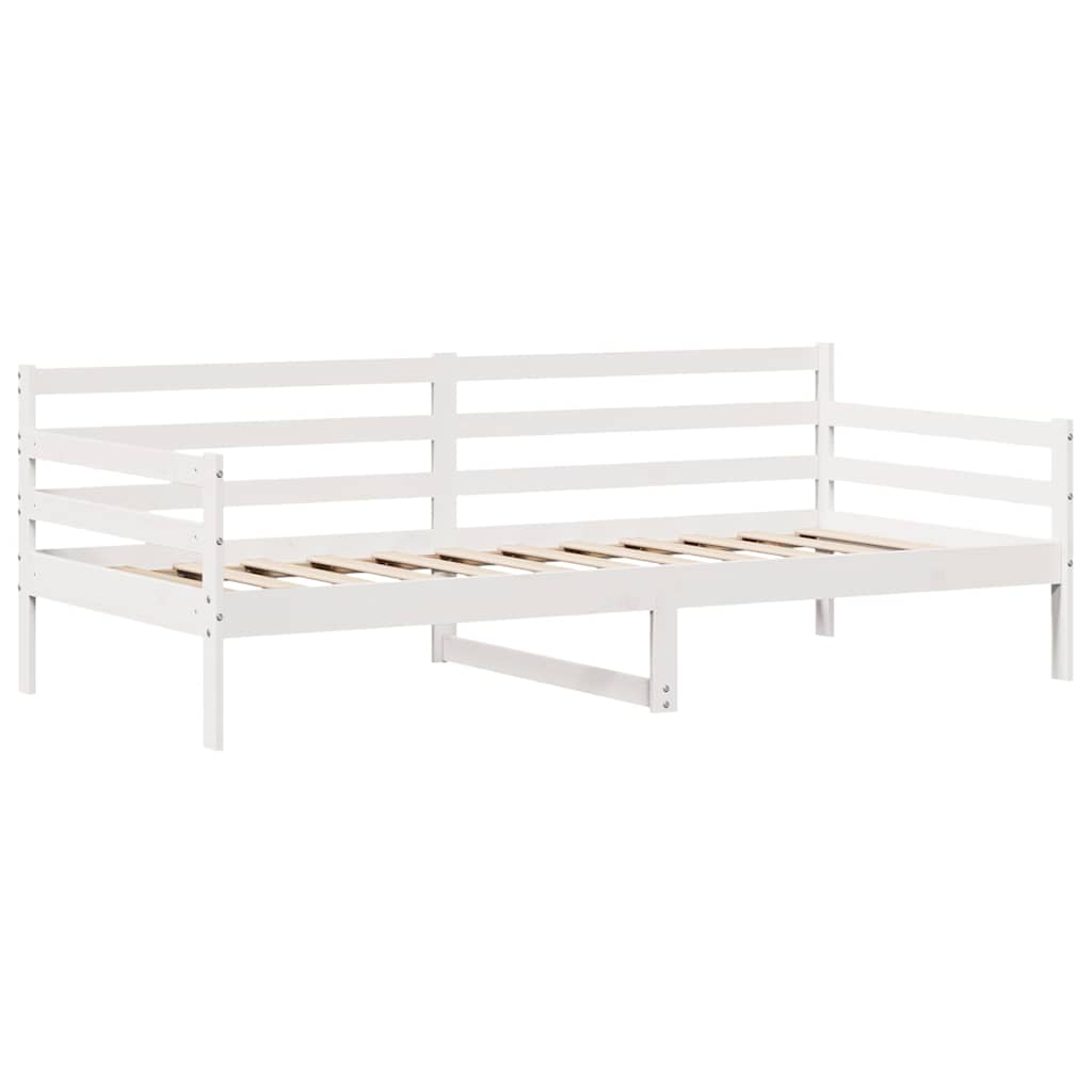 Dormeuse con Cassetti Bianco 90x190 cm Legno Massello di Pino