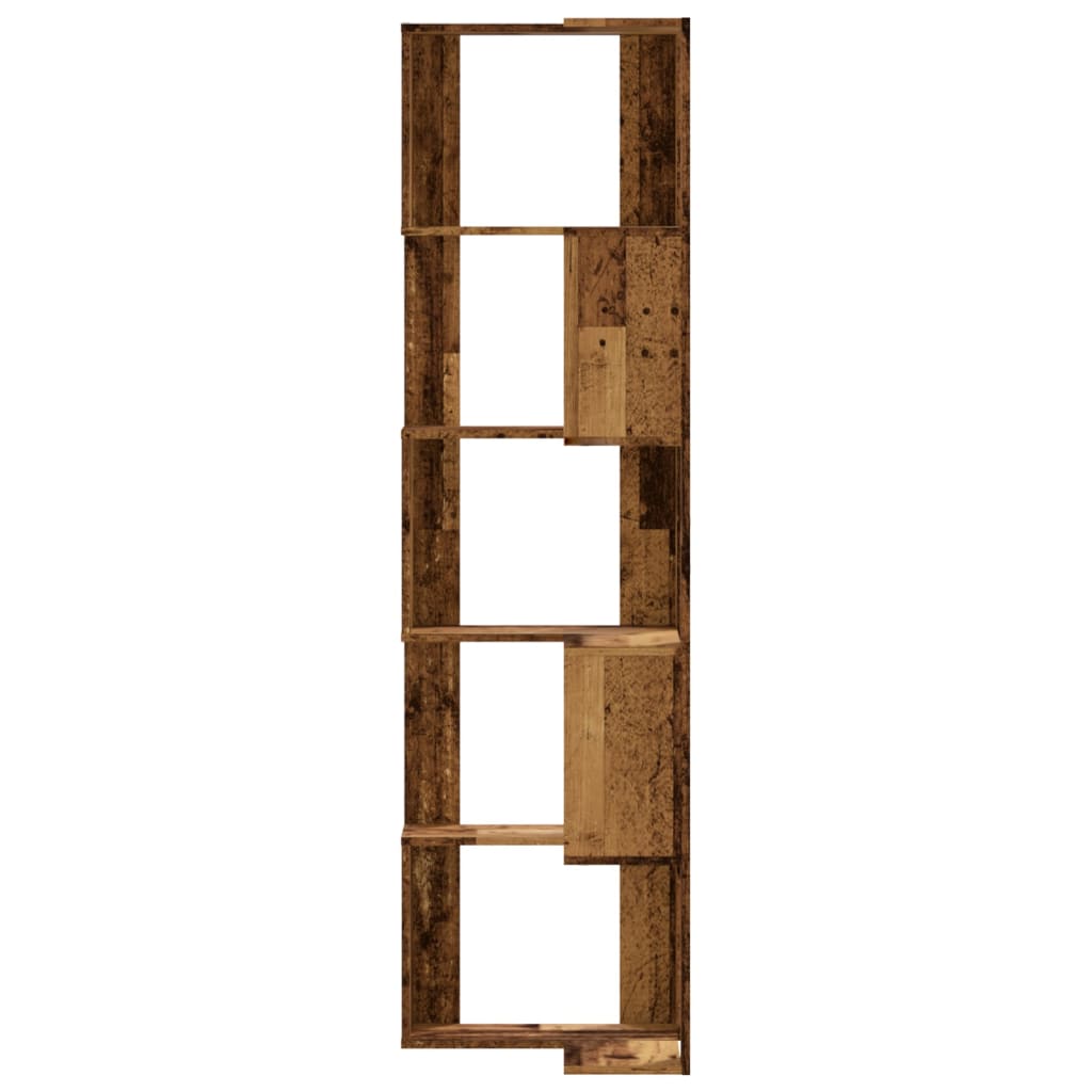 Libreria Angolare 5Ripiani Legno Vecchio 50x50x179 cm Legno
