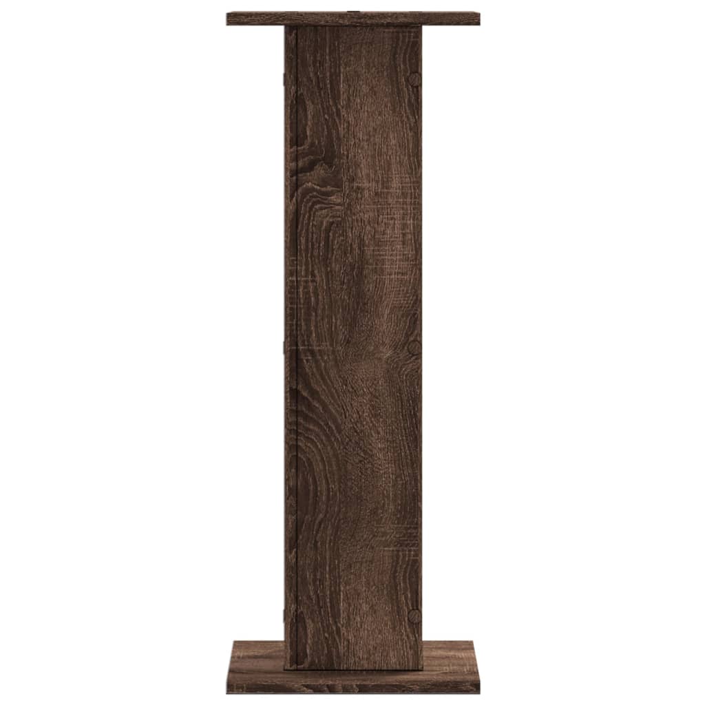 Supporti Altoparlanti 2 pz Marrone 30x30x80cm Legno Multistrato