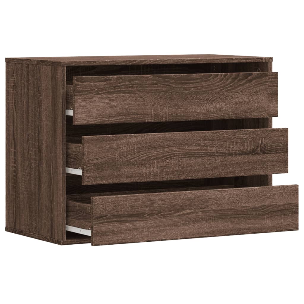 Cassettiera Angolo Rovere Marrone 80x41x58cm Legno Multistrato