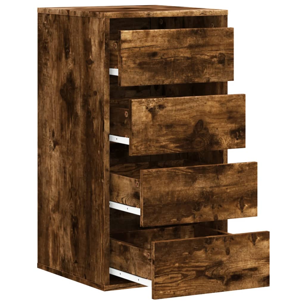 Cassettiera Angolare Rovere Fumo 40x41x76cm Legno Multistrato