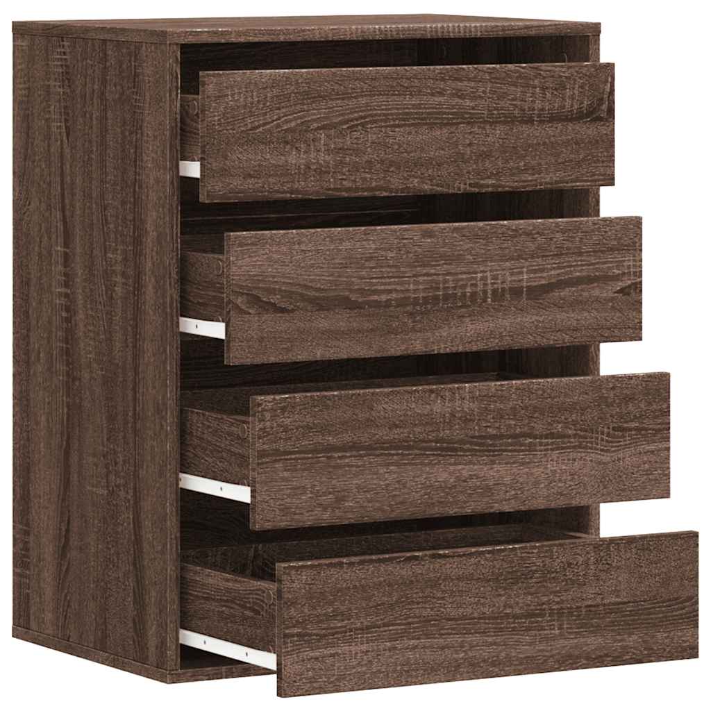 Cassettiera Angolo Rovere Marrone 60x41x76cm Legno Multistrato