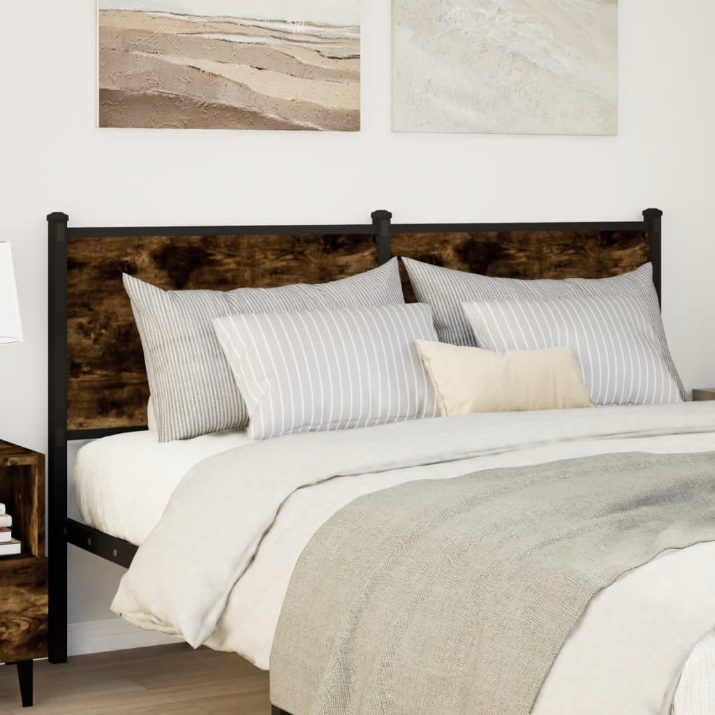 Testiera di Ricambio Rovere Fumo 140 cm in Legno Multistrato e Acciaio