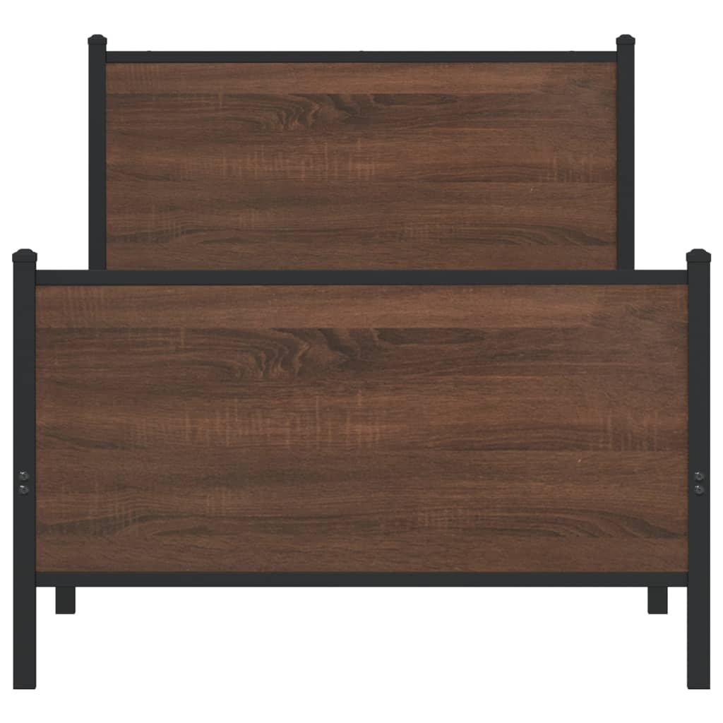 Giroletto senza Materasso in Metallo Rovere Marrone 90x190 cm