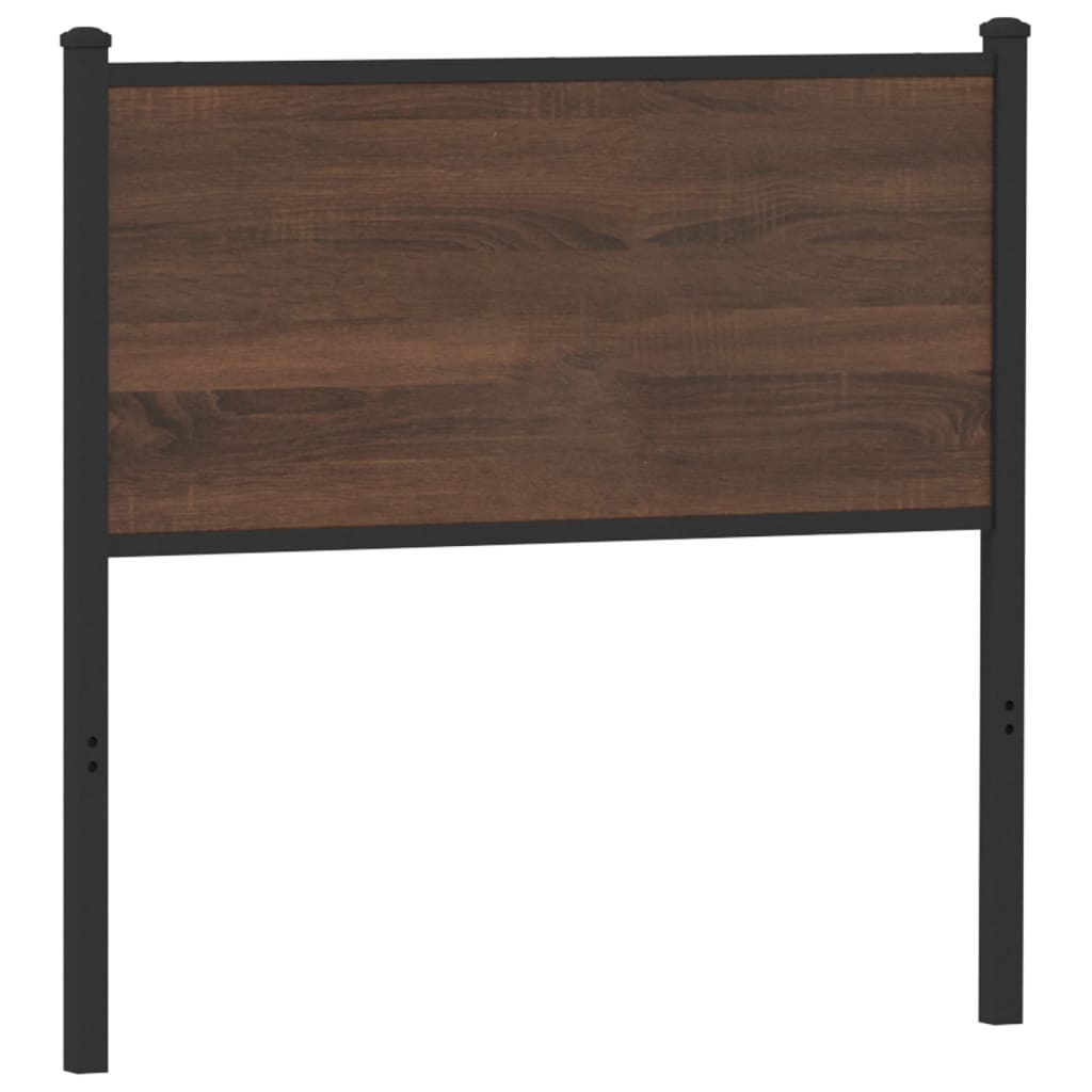 Testiera di Ricambio Rovere Marrone 90 cm in Legno Multistrato e Acciaio