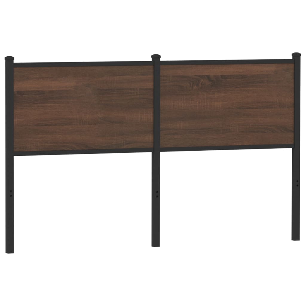Testiera di Ricambio Rovere Marrone 140 cm in Legno Multistrato e Acciaio