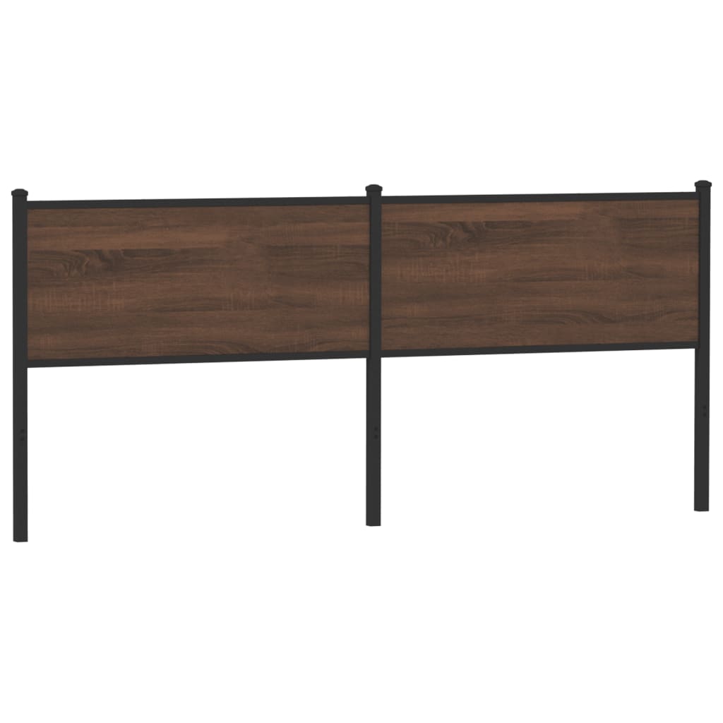 Testiera di Ricambio Rovere Marrone 200 cm in Legno Multistrato e Acciaio