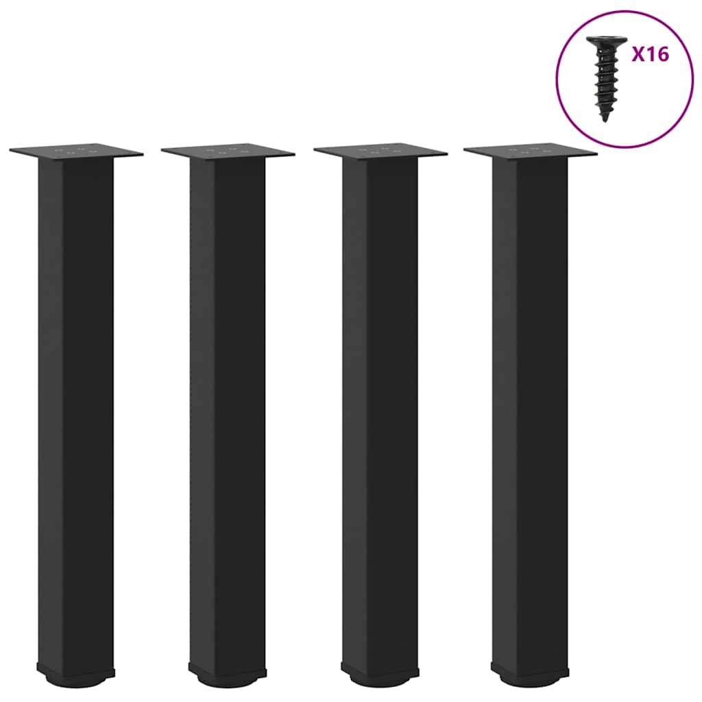Gambe per tavolo consolle 4 pz nere 72-74 cm in acciaio