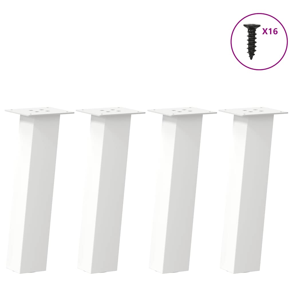 Gambe per tavolino da caffè 4 pz Bianche 30 cm Acciaio