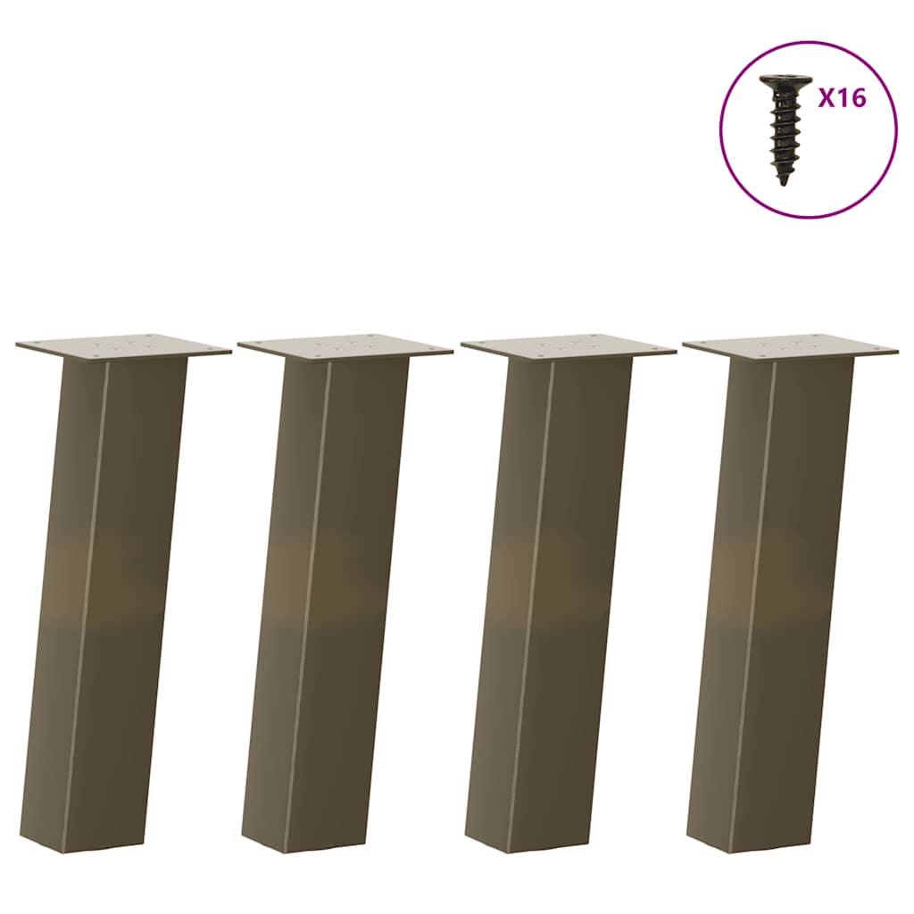 Gambe per tavolino da caffè 4 pz in acciaio naturale 30 cm